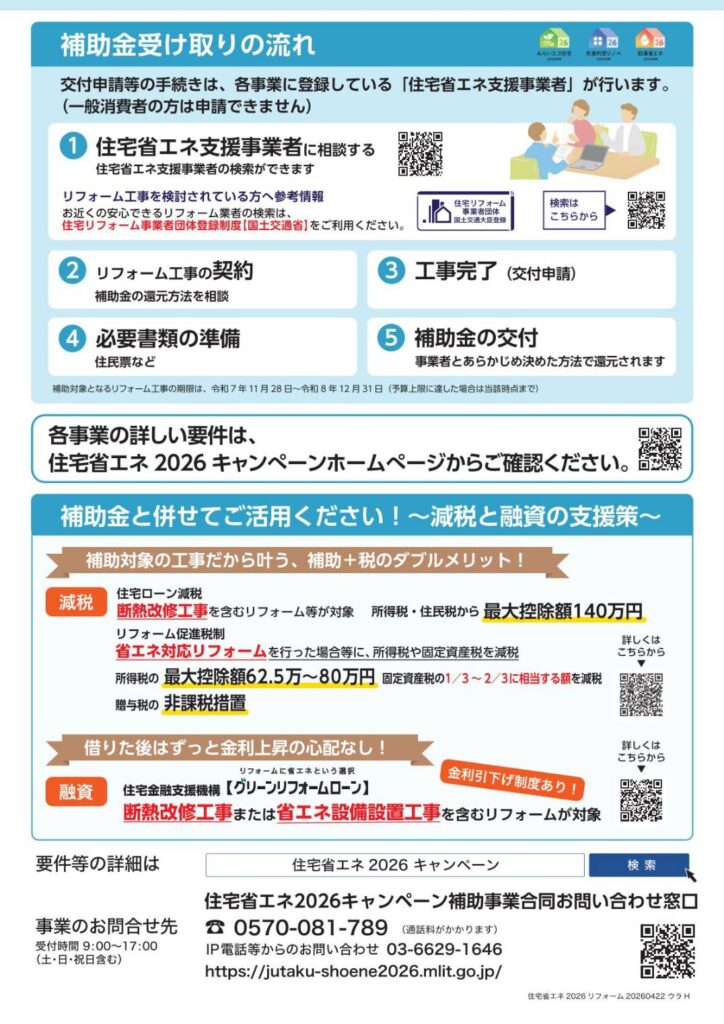 住宅省エネ2026キャンペーン 補助金受け取りの流れ